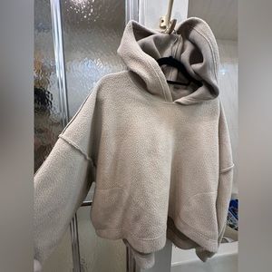 Free People Cropped Teddy Hoodie